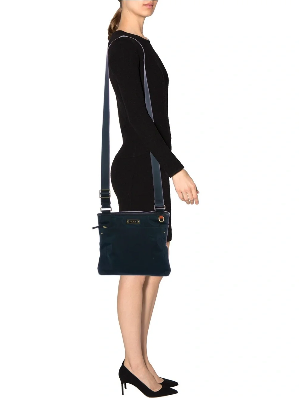 Tumi Navy Blue Nylon Messenger Crossbody Bag with Adjustable Strap